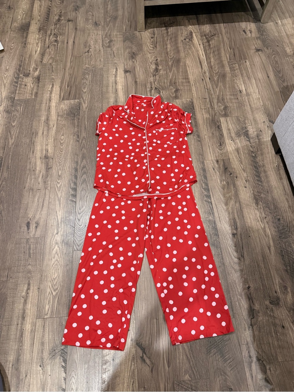 Kate Spade Red, Pink & White Polka Dot Pajama Set